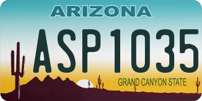 AZ license plate ASP1035
