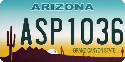 AZ license plate ASP1036