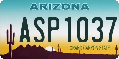 AZ license plate ASP1037