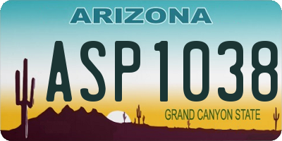 AZ license plate ASP1038