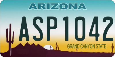 AZ license plate ASP1042