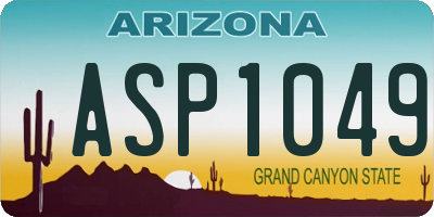 AZ license plate ASP1049
