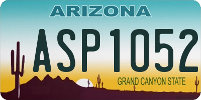 AZ license plate ASP1052