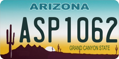 AZ license plate ASP1062