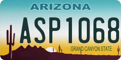 AZ license plate ASP1068