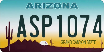 AZ license plate ASP1074