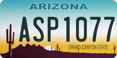 AZ license plate ASP1077