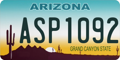 AZ license plate ASP1092