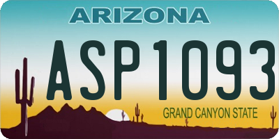 AZ license plate ASP1093