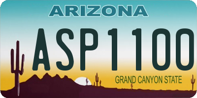 AZ license plate ASP1100