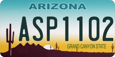 AZ license plate ASP1102