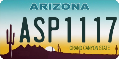 AZ license plate ASP1117