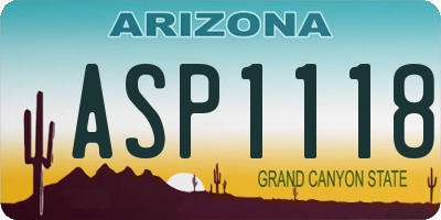 AZ license plate ASP1118