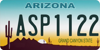 AZ license plate ASP1122