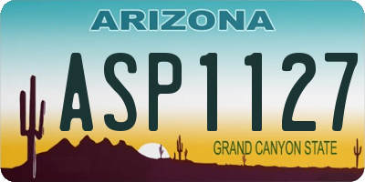 AZ license plate ASP1127