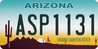 AZ license plate ASP1131