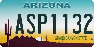 AZ license plate ASP1132