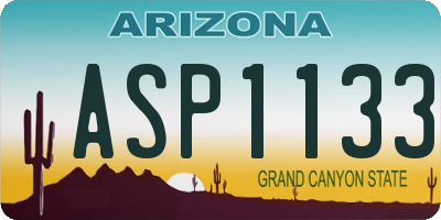 AZ license plate ASP1133