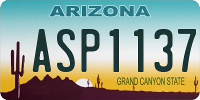 AZ license plate ASP1137