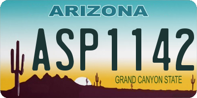 AZ license plate ASP1142