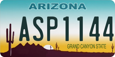 AZ license plate ASP1144