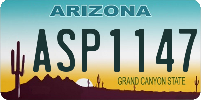 AZ license plate ASP1147
