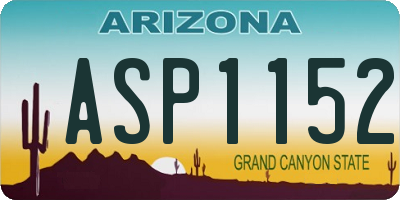 AZ license plate ASP1152