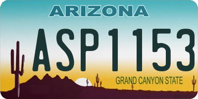 AZ license plate ASP1153
