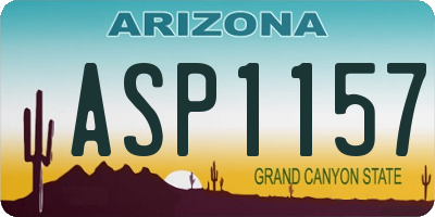 AZ license plate ASP1157