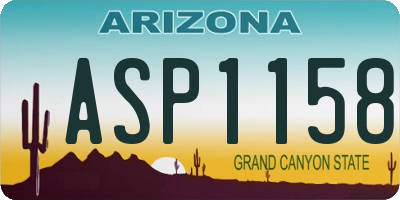 AZ license plate ASP1158