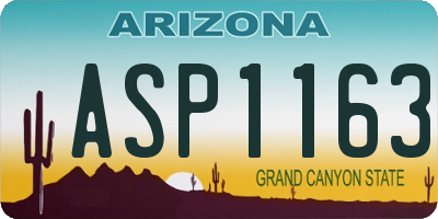 AZ license plate ASP1163