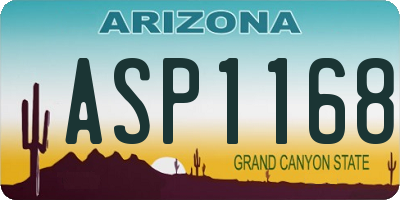 AZ license plate ASP1168