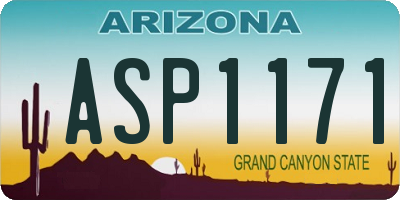AZ license plate ASP1171