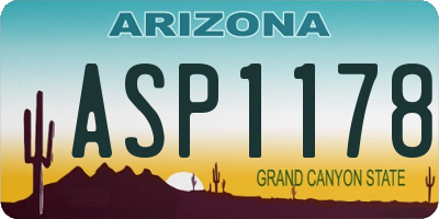 AZ license plate ASP1178