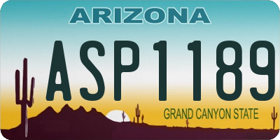 AZ license plate ASP1189