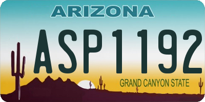 AZ license plate ASP1192