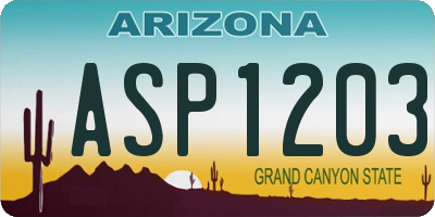 AZ license plate ASP1203