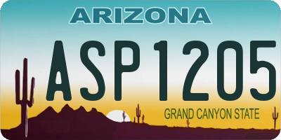 AZ license plate ASP1205