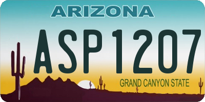 AZ license plate ASP1207
