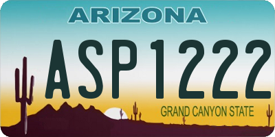 AZ license plate ASP1222