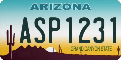 AZ license plate ASP1231