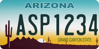 AZ license plate ASP1234