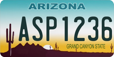 AZ license plate ASP1236