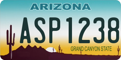 AZ license plate ASP1238