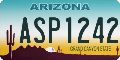AZ license plate ASP1242