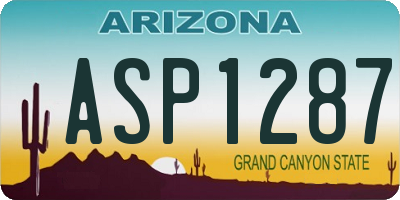 AZ license plate ASP1287