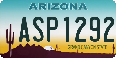 AZ license plate ASP1292