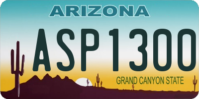 AZ license plate ASP1300