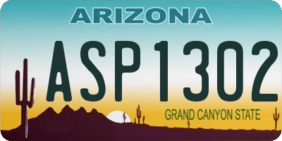 AZ license plate ASP1302