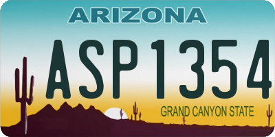 AZ license plate ASP1354